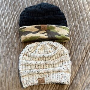 C.C. Stocking caps (both included)